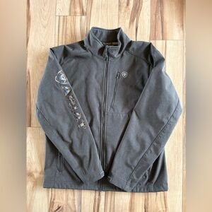 Ariat brown western print softshell Men's Jacket Large